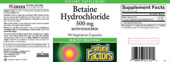 Natural Factors Betaine Hydrochloride 500 mg With Fenugreek - supplement