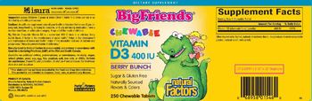 Natural Factors Big Friends Chewable Vitamin D3 400 IU Berry Bunch - supplement