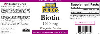 Natural Factors Biotin 1000 mcg - supplement
