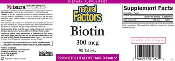 Natural Factors Biotin 300 mcg - supplement