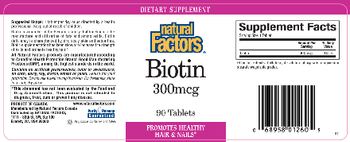 Natural Factors Biotin 300mcg - supplement