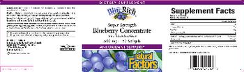 Natural Factors BlueRich Super Strength Blueberry Concentrate - supplement