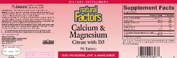 Natural Factors Calcium & Magnesium Citrate with D3 - supplement