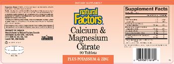 Natural Factors Calcium & Magnesium Citrate - supplement