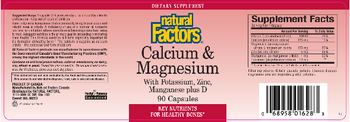 Natural Factors Calcium & Magnesium With Potassium, Zinc, Manganese Plus D - supplement