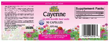 Natural Factors Cayenne 42,000 Scoville Heat Units - supplement