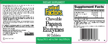 Natural Factors Chewable Papaya Enzymes - supplement