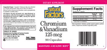 Natural Factors Chromium & Vanadium 125 mcg - supplement