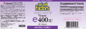 Natural Factors Clear Base Vitamin E 400 IU - supplement
