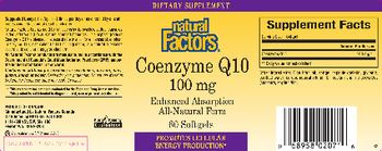 Natural Factors Coenzyme Q10 100 mg - supplement