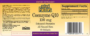 Natural Factors Coenzyme Q10 100 mg - supplement