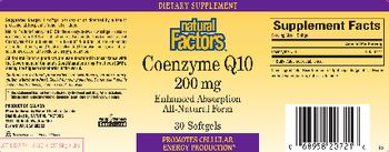 Natural Factors Coenzyme Q10 200 mg - supplement