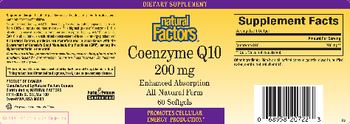 Natural Factors Coenzyme Q10 200 mg - supplement