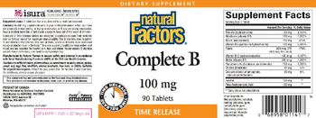 Natural Factors Complete B 100 mg - supplement