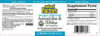 Natural Factors Double Strength Acidophilus & Bifidus - supplement