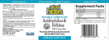 Natural Factors Double Strength Acidophilus & Bifidus - supplement