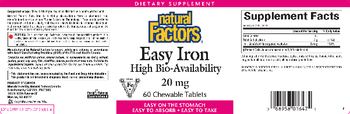 Natural Factors Easy Iron 20 mg - supplement