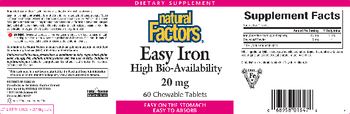 Natural Factors Easy Iron 20 mg - supplement