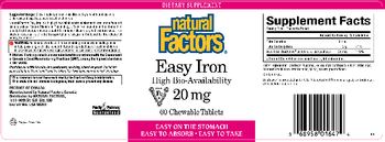 Natural Factors Easy Iron High Bio-Availability 20 mg - 