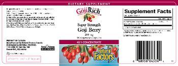 Natural Factors GojiRich Super Strength Goji Berry 200 mg - supplement
