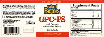 Natural Factors GPC & PS With Omega-3 & Green Tea Extract - supplement