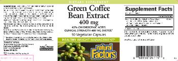 Natural Factors Green Coffee Bean Extract 400 mg - supplement