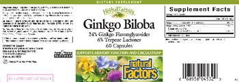 Natural Factors HerbalFactors Ginkgo Biloba - supplement