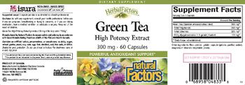 Natural Factors HerbalFactors Green Tea High Potency Extract 300 mg - supplement