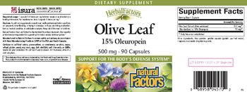 Natural Factors HerbalFactors Olive Leaf 500 mg - supplement