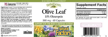 Natural Factors HerbalFactors Olive Leaf 500 mg - supplement