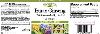 Natural Factors HerbalFactors Panax Ginseng - supplement