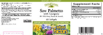 Natural Factors HerbalFactors Saw Palmetto With Lycopene - supplement