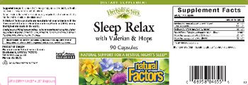 Natural Factors HerbalFactors Sleep Relax With Valerian & Hops - supplement