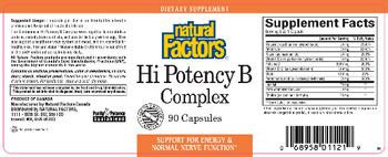 Natural Factors Hi Potency B Complex - supplement