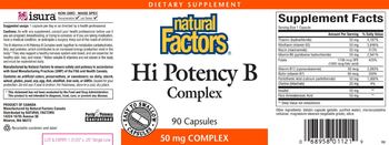 Natural Factors Hi Potency B Complex - supplement