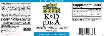 Natural Factors K & D Plus A - supplement