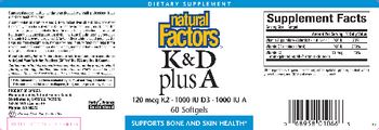 Natural Factors K&D Plus A - supplement
