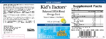 Natural Factors Kid's Factors Balanced DHA Blend Omega 3 & 6 Natural Lemon-Lime Flavor - supplement