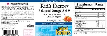 Natural Factors Kid's Factors Balanced Omega 3-6-9 Extreme Peach Flavor - supplement