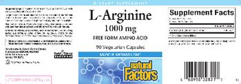 Natural Factors L-Arginine 1000 mg - supplement