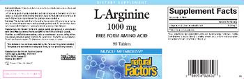 Natural Factors L-Arginine 1000 mg - supplement