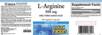 Natural Factors L-Arginine 500 mg - supplement