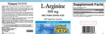 Natural Factors L-Arginine 500 mg - supplement