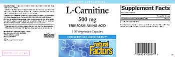 Natural Factors L-Carnitine 500 mg - supplement