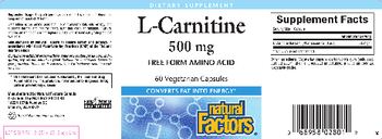 Natural Factors L-Carnitine 500 mg - supplement