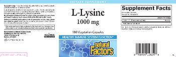 Natural Factors L-Lysine 1000 mg - supplement