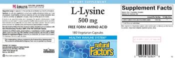 Natural Factors L-Lysine 500 mg - supplement