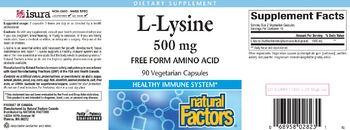 Natural Factors L-Lysine 500 mg - supplement