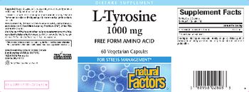 Natural Factors L-Tyrosine 1000 mg - supplement