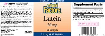 Natural Factors Lutein 20 mg - supplement